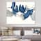 Designart - Gouache Sapphire on Gray - Modern & Contemporary Canvas Art
